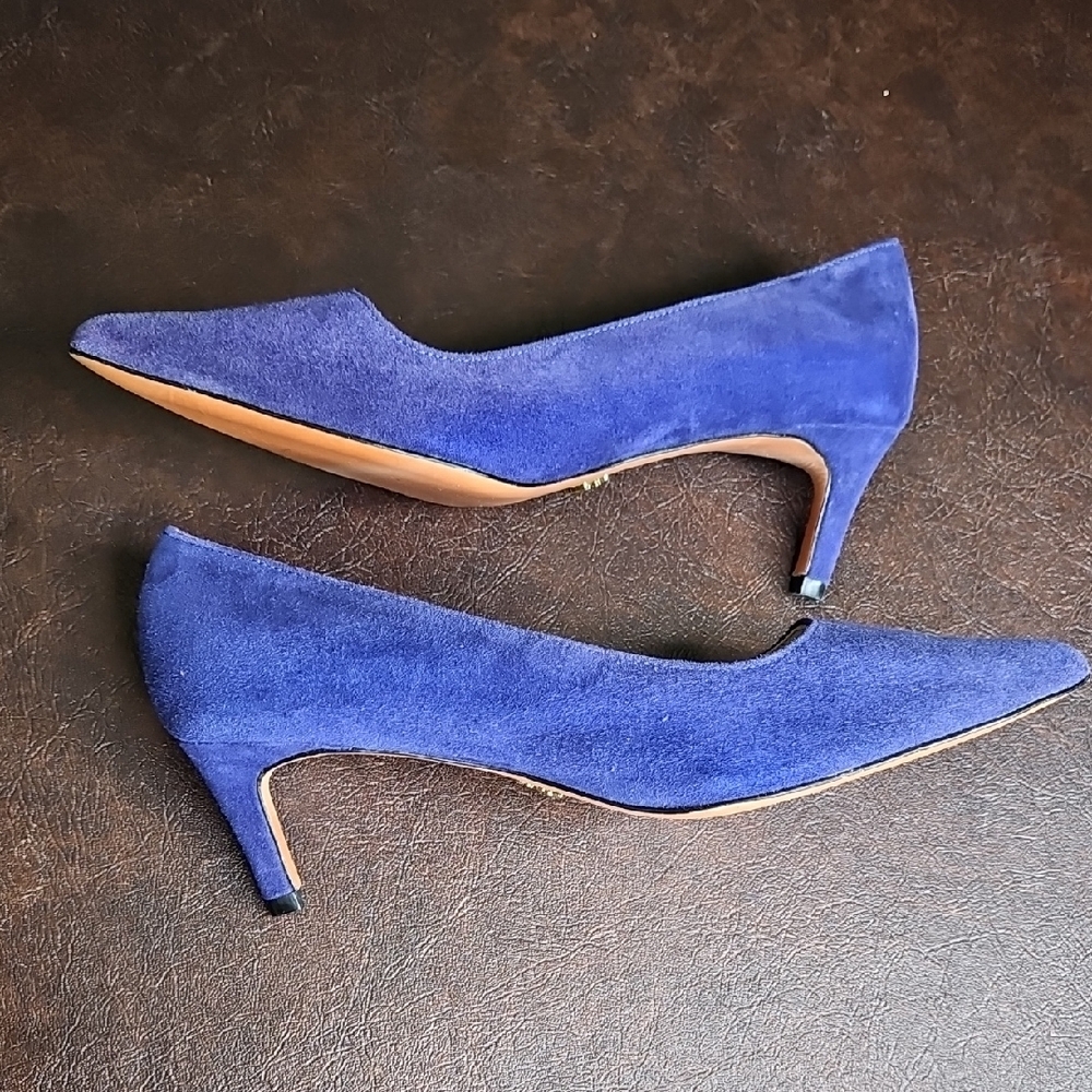 Prada Blue Suede Kitten Heels - Picture 9 of 12